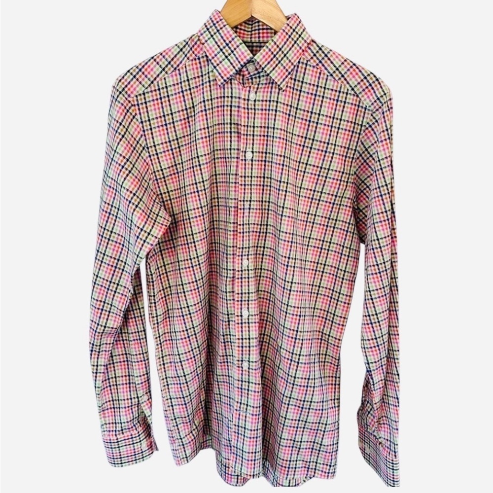 ETON PLAID  Button Down Shirt Preppy Men’s Sz 15